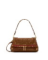 Hammitt Beverly Mahogany Pebble Brushed Gold Red Zip Med In Brown