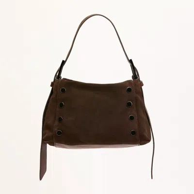 Hammitt Bryant Belted Suede Gunmetal Med