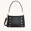 Hammitt Bryant Black Brushed Gold Red Zip Med