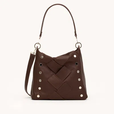 Hammitt Bryant Espresso Pebble Weave Silver Med In Pink