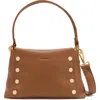 Hammitt Bryant Mahogany Pebble Brushed Gold Red Zip Med In Brown