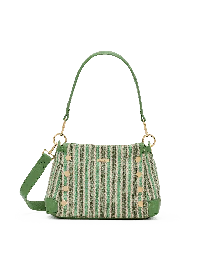 Hammitt Bryant Pickle Stripe Gold Med In Green