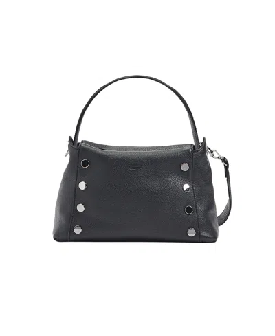 Hammitt Bryant Small Leather Shoulder Crossbody In Black Gunmetal