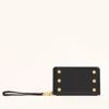 Hammitt Bryant Wallet Black Brushed Gold Red Zip