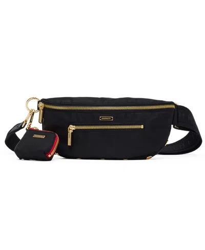 Hammitt Charles Belt Small Crossbody Handbag In Black Nylon Cargo,gold