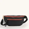 Hammitt Charles Crossbody Black Brushed Gold Red Zip Lrg
