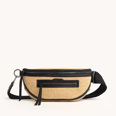 Hammitt Charles Crossbody Chaparral Raffia Gunmetal Med
