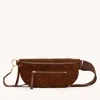 Hammitt Charles Crossbody Chocolate Diamond Suede Antique Gold Med In Burgundy
