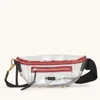 Hammitt Charles Crossbody Clear Black Brushed Gold Red Zip Med
