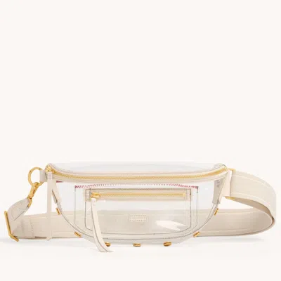 Hammitt Charles Crossbody Clear Calla Lily White Brushed Gold Med