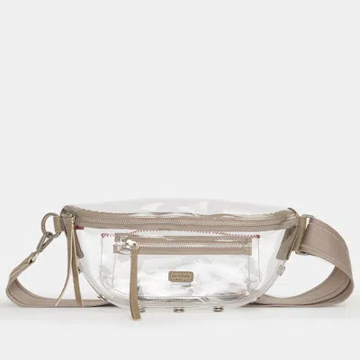Hammitt Charles Crossbody Clear Pewter Brushed Silver Med