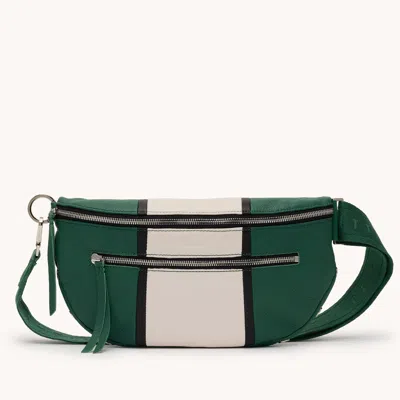 Hammitt Charles Crossbody Clubhouse Stripe Silver Lrg