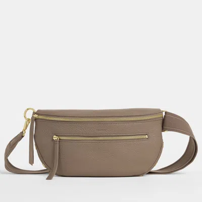Hammitt Charles Crossbody Sculpted Taupe Brushed Gold Lrg