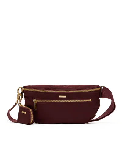 Hammitt Charles Crossbody Wine Nylon Gold Lrg