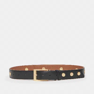 Hammitt Charlie Rev Riveted Black Mahogany Pebble Brushed Gold Sml