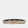 Hammitt Charlie Reversible Riveted Belt Black Pew Brushed Silver Sml