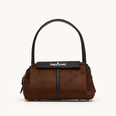 Hammitt Charlotte Calf Hair Gunmetal Med In Blue