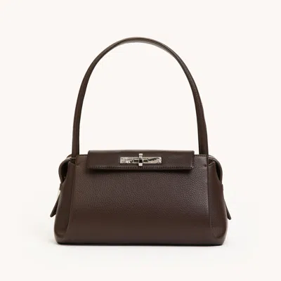 Hammitt Charlotte Espresso Pebble Silver Med