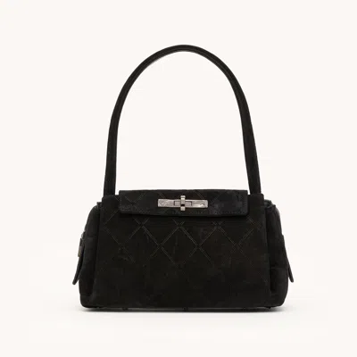 Hammitt Charlotte Noir Diamond Suede Gunmetal Med