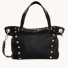 Hammitt Daniel Black Brushed Gold Red Zip Lrg
