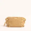 Hammitt Daniel Crossbody Clutch Calla Lily White Raffia Brushed Gold Sml