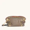Hammitt Daniel Crossbody Clutch Pewter Brushed Gold Red Zip Sml