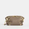 Hammitt Daniel Crossbody Clutch Sculpted Taupe Brushed Gold Sml