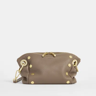 Hammitt Daniel Crossbody Clutch Sculpted Taupe Brushed Gold Sml