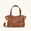 Hammitt Daniel Mahogany Pebble Brushed Gold Red Zip Med