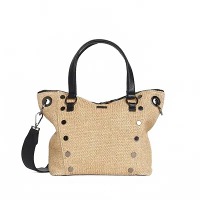 Hammitt Daniel Med Bag In Chaparral Raffia/grey In Multi