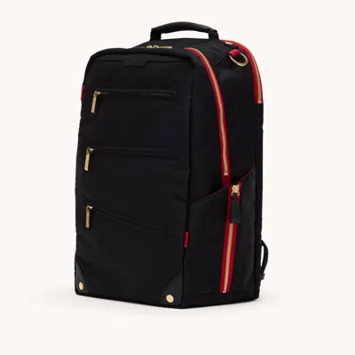 Hammitt Eden Backpack Black Nylon Gold Red Zip