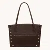 Hammitt Elle Work Carry Espresso Pebble Silver