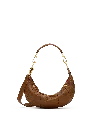 Hammitt Erica Mahogany Pebble Brushed Gold Red Zip Sml In Brown