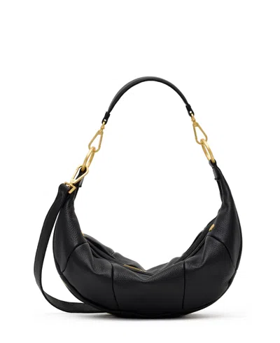 Hammitt Erica Med Suede Small Zipper Closure Shoulder Handbag In Black