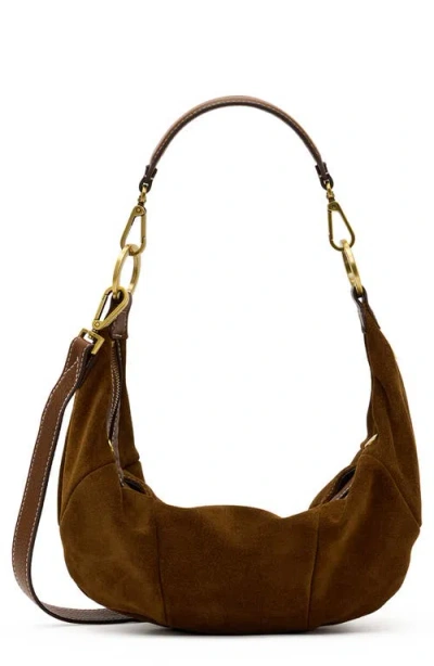 Hammitt Erica Medium Suede Shoulder Bag In Cinnamon Suede/antique Gold