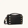 Hammitt Evan Crossbody Black Brushed Gold Red Zip Sml