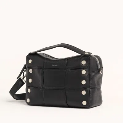 Hammitt Evan Crossbody Black Weave Silver Med