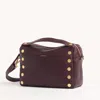 Hammitt Evan Crossbody Cabernet Pebble Brushed Gold Med