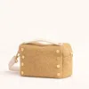Hammitt Evan Crossbody Calla Lily White Raffia Brushed Gold Sml