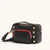 Hammitt Evan Crossbody Cargo Black Brushed Gold Red Zip Sml