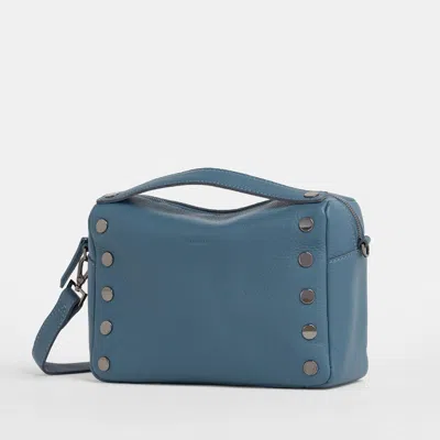 Hammitt Evan Crossbody Curated Blue Gunmetal Med