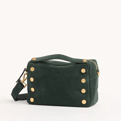 Hammitt Evan Crossbody Green Room Suede Brushed Gold Sml