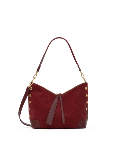 Hammitt Grace Cherrywood Suede Brushed Gold Med