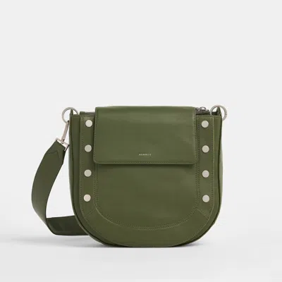 Hammitt Kayce Saddle Landscape Green Brushed Silver
