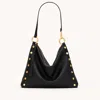 Hammitt Kyle Black Brushed Gold Red Zip Lrg