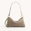 Hammitt Kyle Pewter Brushed Gold Red Zip Sml