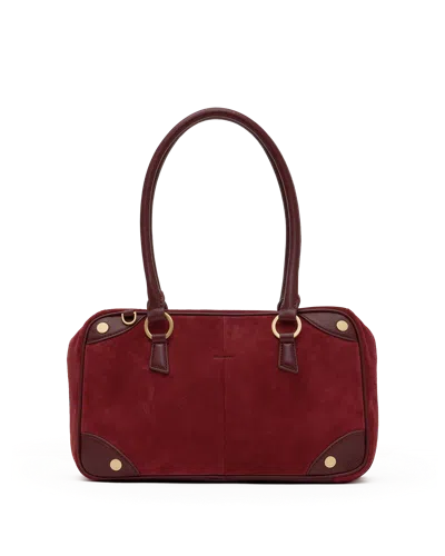 Hammitt Meredith Cherrywood Suede Brushed Gold Med