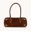 Hammitt Meredith Chocolate Diamond Suede Antique Gold Sml In Brown