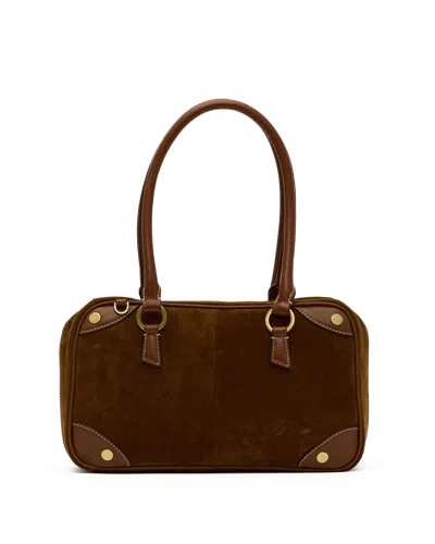 Hammitt Meredith Cinnamon Suede Antique Gold Med