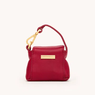 Hammitt Mini B Charm Red Flare Brushed Gold